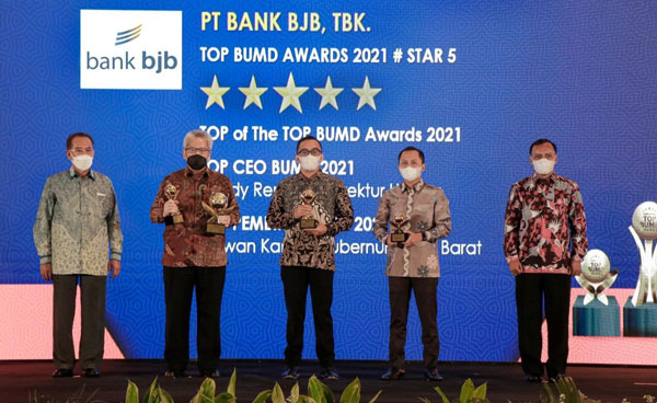 Bank bjb Raih Empat Penghargaan di Ajang TOP BUMD Awards 2021