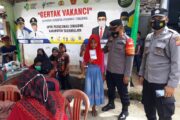 Kapolsek Cibalong  Monitoring  Kegiatan Pelaksanaan Vaksinasi Covid-19