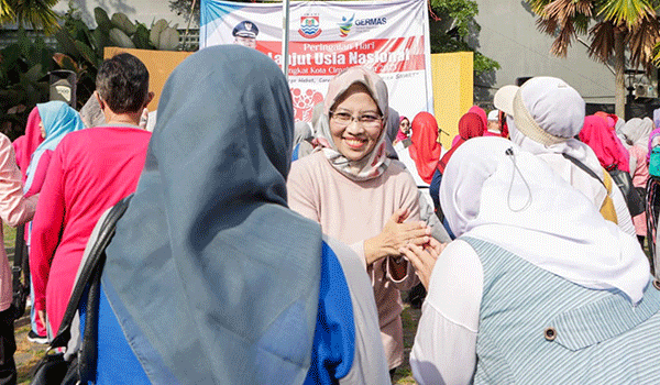 Peringatan HLUN ke 27, Pmkot Cimahi Gelar Senam Bersama Lansia