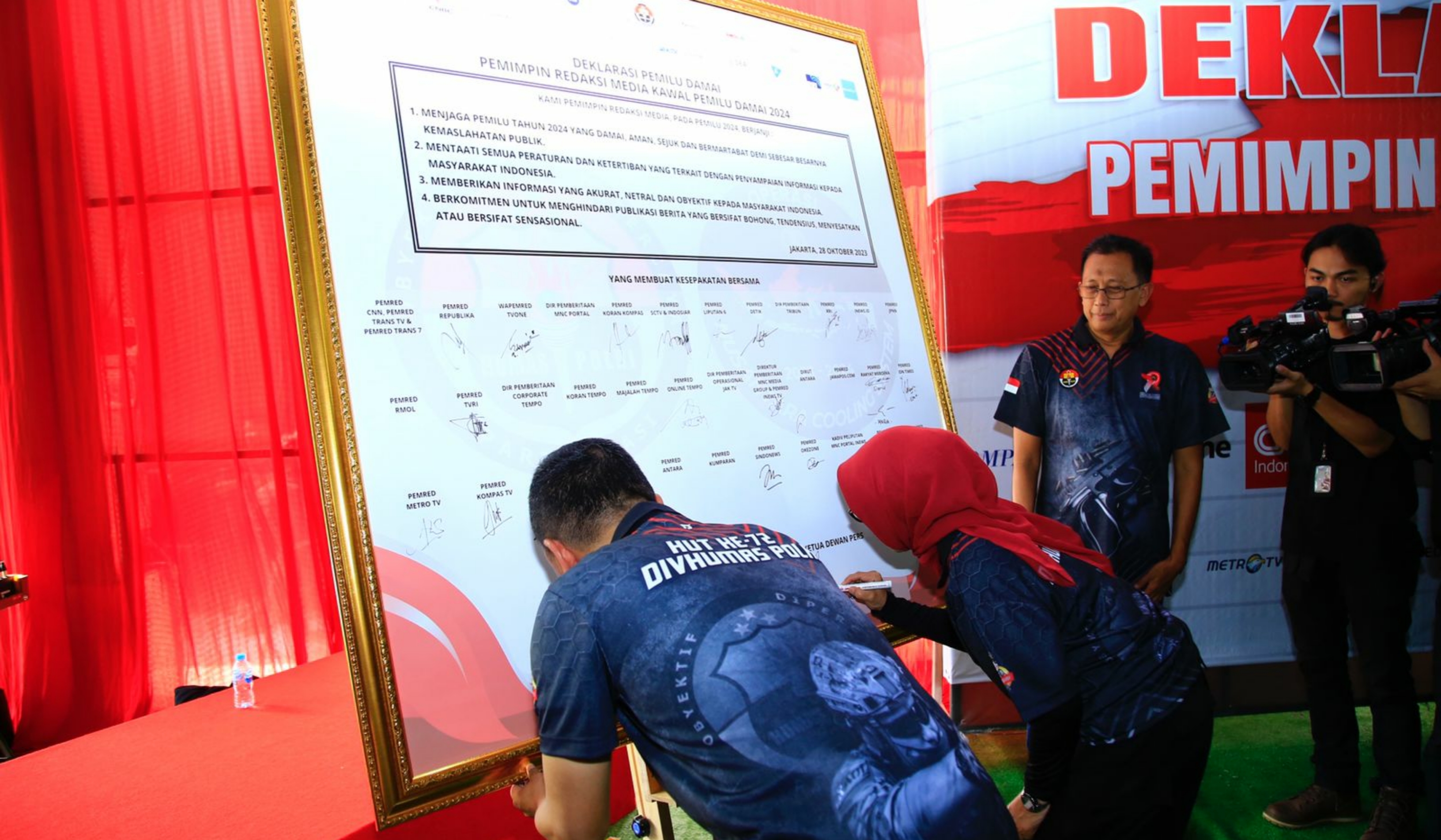 Polri, Dewan Pers, dan Pimpinan Media Deklarasi Pemilu Damai 2024
