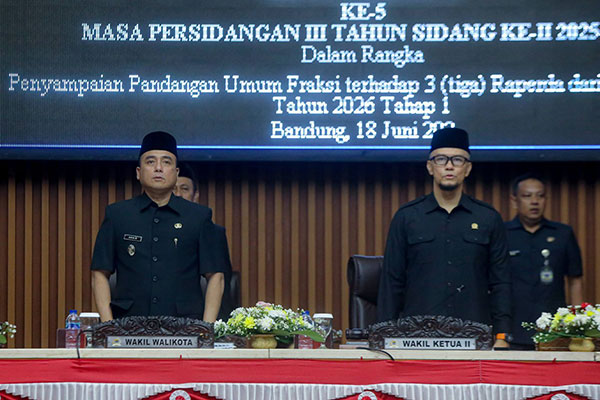 Tiga Raperda Pemkot Bandung Masuki Tahap Pandangan Umum Fraksi DPRD